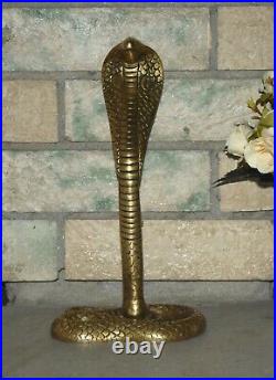 Brass Cobra Naag Devta Statue Handcarved Snake Figurine Office Décor Animal HK40