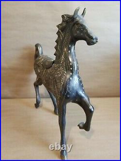 Brass Hand Crafted Galloping Horse Statues 14 inches Tall