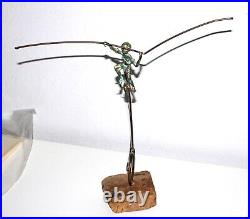 Bronze Balance Sculpture by Bijan Boy on Unicycle Marble Base