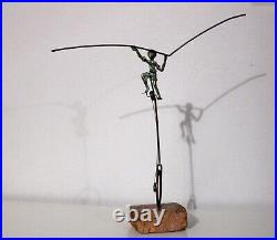 Bronze Balance Sculpture by Bijan Boy on Unicycle Marble Base