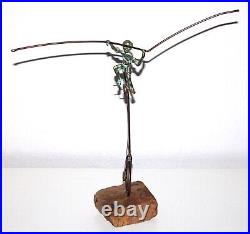 Bronze Balance Sculpture by Bijan Boy on Unicycle Marble Base