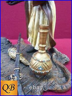 Bronze Figurine Art Deco Sculpture Statue Arab Trader Hot Cast Bergman Figure