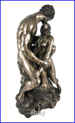 Bronze Finish The Lovers Couple Statue Nude