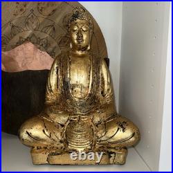 Budda Statue Large Gold Praying 14.5hx10w