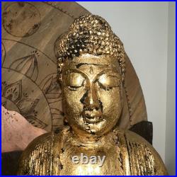 Budda Statue Large Gold Praying 14.5hx10w