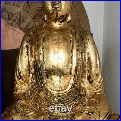Budda Statue Large Gold Praying 14.5hx10w