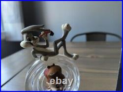Bugs Bunny & Elmer Franklin Mint Crystal Statue Looney Tunes 24k Gold Authentic