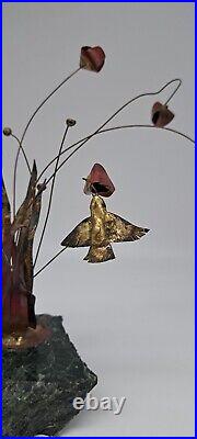 Buryl Southerland Sculpture Fantasies. Metal Hummingbird Flowers, Brutalist Era
