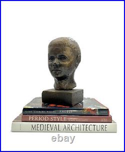 Bust Male Figure Metal Statue Marked Lancer Vintage 1968 Decor