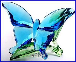 Butterfly On Leaves Blue Green Leaf 2016 Swarovski Crystal 5136834