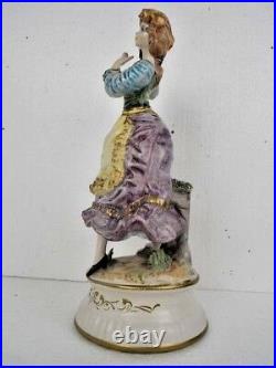 Capo Di Monte Marked Porcelain Dancing Maiden 14.5 Inches Figurine Made Italy