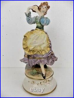 Capo Di Monte Marked Porcelain Dancing Maiden 14.5 Inches Figurine Made Italy