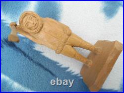 Carved Wood Eskimo Hunter W Spear Saint Marcel Guay Jean Port Jolie, Quebec Ca