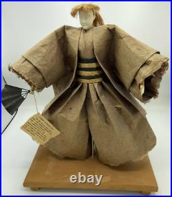 Carved Wood Japanese Man In Wedding Suit Figurine VTG