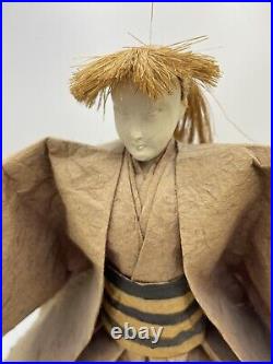 Carved Wood Japanese Man In Wedding Suit Figurine VTG