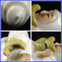Ceramic Arts Studio Comedy Tragedy Art Pottery Figures White w Green Masks 10.5