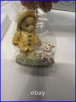 Cherished Teddies Josie Hogs & Kisses 4004803 Bear Rain gear Pig Figurine Rare