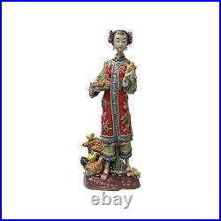 Chinese Oriental Porcelain Qing Style Dressing Chicken Lady Figure