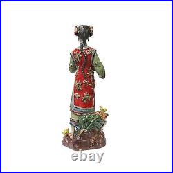 Chinese Oriental Porcelain Qing Style Dressing Chicken Lady Figure