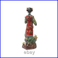 Chinese Oriental Porcelain Qing Style Dressing Chicken Lady Figure