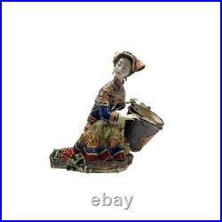 Chinese Porcelain Miao Tribal Dressing Basket Lady Figure ws4460 Chinese Porcelain Miao Tribal Dressing Basket Lady Figure ws4460