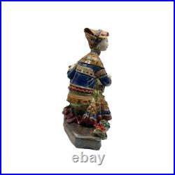 Chinese Porcelain Miao Tribal Dressing Basket Lady Figure ws4460 Chinese Porcelain Miao Tribal Dressing Basket Lady Figure ws4460