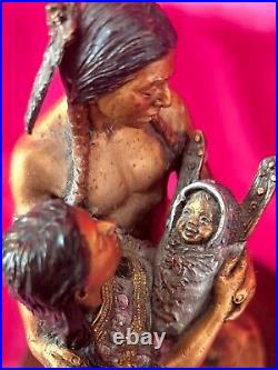 Christopher Pardell Native American Indian Family Legacy Bronze Sculpture 25/500