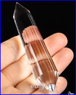 Clear! 3.9 Quartz Rock Crystal Carved Faceted Crystal Wand/Point, Healing