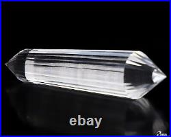 Clear! 3.9 Quartz Rock Crystal Carved Faceted Crystal Wand/Point, Healing