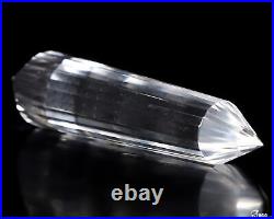 Clear! 3.9 Quartz Rock Crystal Carved Faceted Crystal Wand/Point, Healing