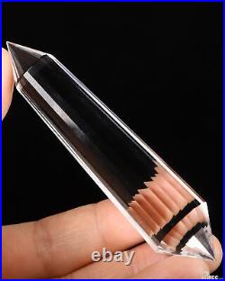 Clear! 3.9 Quartz Rock Crystal Carved Faceted Crystal Wand/Point, Healing