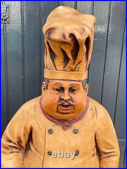 Cook baker butcher figure 114 cm tall in polyester resin 1950-1974 statue teache