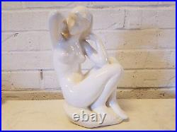 Czech Glossy Ceramic Statue / Figurine of Woman with Impressed Mark Czech Glossy Ceramic Statue / Figurine of Woman with Impressed Mark