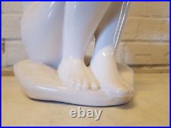 Czech Glossy Ceramic Statue / Figurine of Woman with Impressed Mark Czech Glossy Ceramic Statue / Figurine of Woman with Impressed Mark