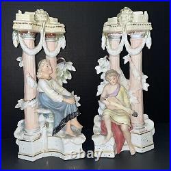 DEPPaire de Biscuit AllemandPair Biscuit PorcelainAntiqueVaseGermany11902