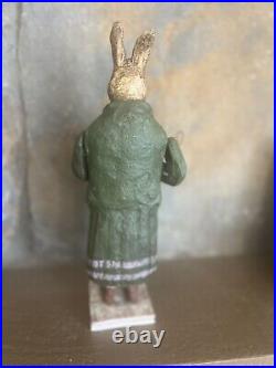 Debbee Thibault Mrs Bunny Rabbit LE Figurine Folk Art, 1 Of A Kind Signed