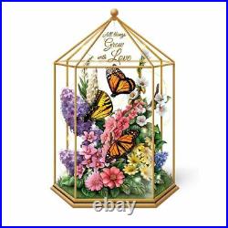 Delicate Treasures Illuminated Butterfly Garden Sculpture by Bradford Exchange