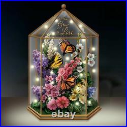 Delicate Treasures Illuminated Butterfly Garden Sculpture by Bradford Exchange