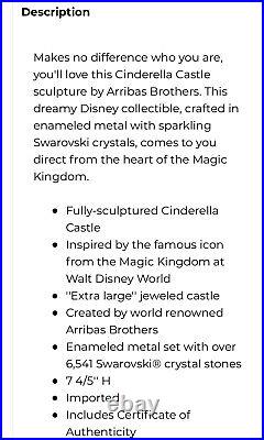 Disney Arribas Brothers Limited Edition Cinderella Jewel Castle Swarovski Figure