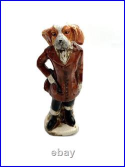 Dog Figurine Pet in Suit Staffordshire Style Statue Vintage Collectibles Decor
