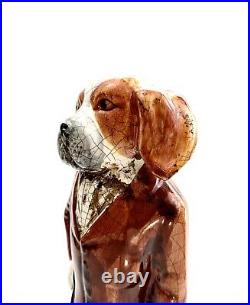 Dog Figurine Pet in Suit Staffordshire Style Statue Vintage Collectibles Decor