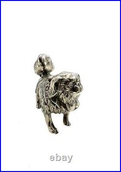 Dog Pekingese Figurine Small Metal Statue Vintage Dog Lover Decor Gift