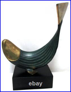 Dolbi Cashier Late 20th Century Brass Whale Fish Salmon Sculpture Art Vintage