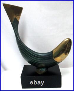 Dolbi Cashier Late 20th Century Brass Whale Fish Salmon Sculpture Art Vintage