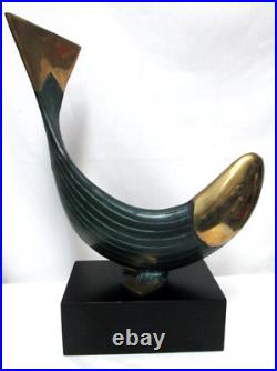 Dolbi Cashier Late 20th Century Brass Whale Fish Salmon Sculpture Art Vintage