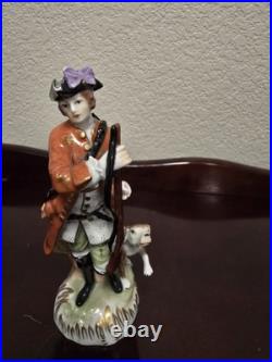 Dresden hunting boy figurine Dresden hunting boy figurine