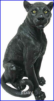 Ebros Realistic Large Black Ghost Panther Jaguar Hunter 20H Garden Patio Statue