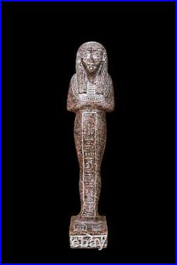 Egyptian Antique Statue Goddess Isis Ushabti (Mummy) Brown Granite