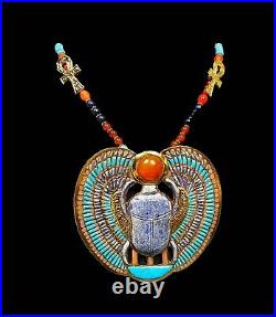Egyptian King Tutankhamun Winged Scarab Necklace