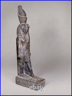Egyptian standing statue of god of protection god Horus large heavy stone
